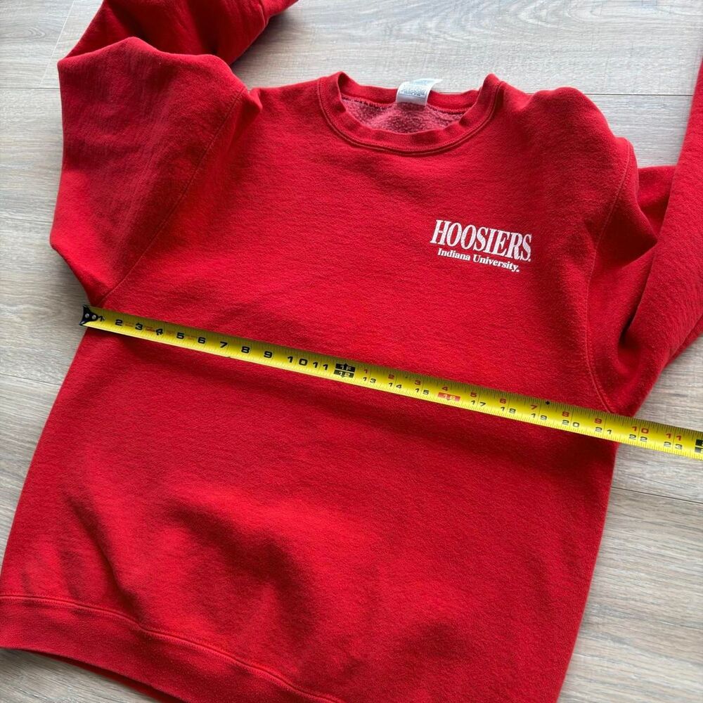 Indiana University Hoosiers Red Crewneck Sweatshirt Unisex M College VTG 90's - Picture 7 of 7